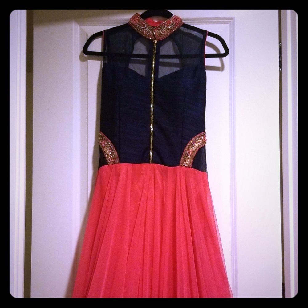 Anarkali Hot Pink and Navy Blue